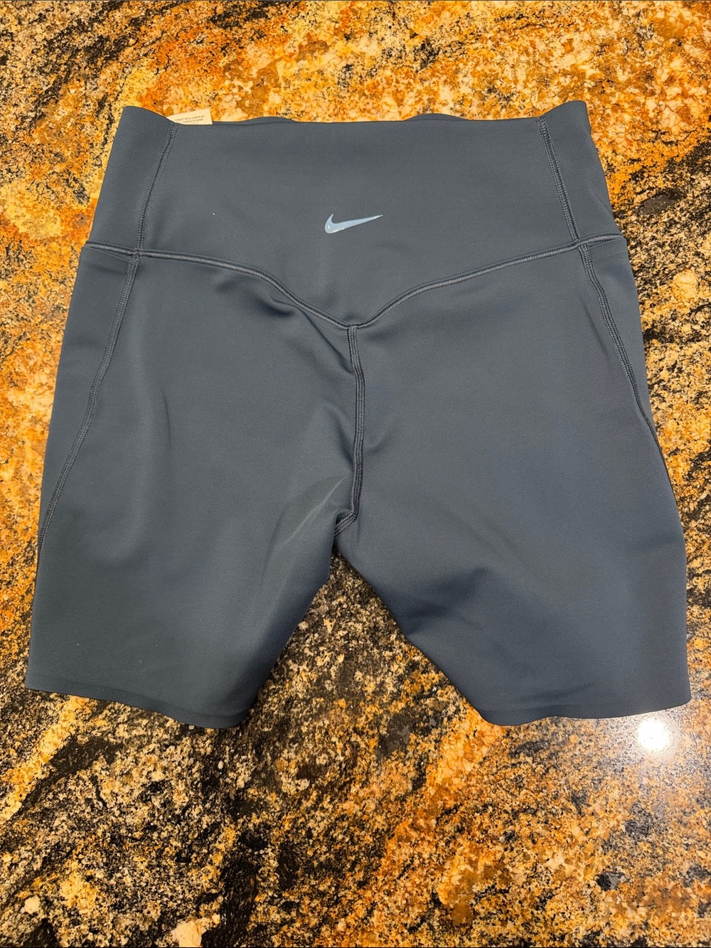 Nike Dark Gray High-Rise Bike Shorts with Swoosh